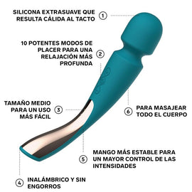 Additional view 3 of LELO Smart Wand 2 Medium - Wand Massager, Ocean Blue
