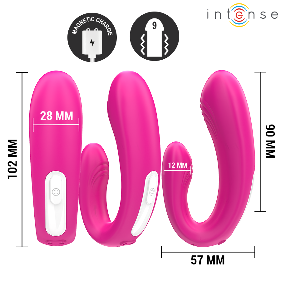 Additional view 4 of Intense Janet - Dual U-Shaped Couples Vibrator, Pink