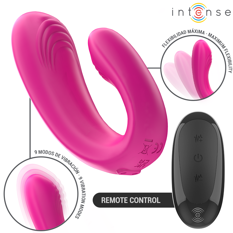Additional view 3 of Intense Janet - Dual U-Shaped Couples Vibrator, Pink