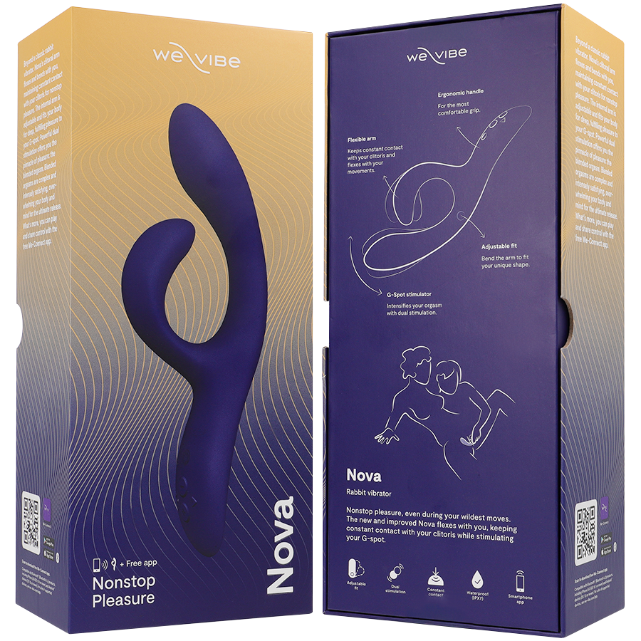 We-Vibe Nova 2 - App-Controlled Rabbit Vibrator, Midnight Blue