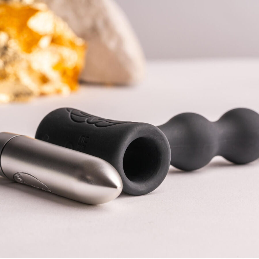 Additional view 6 of Rocks-Off Petite Sensations Pearls - Vibrating Anal Plug, Black