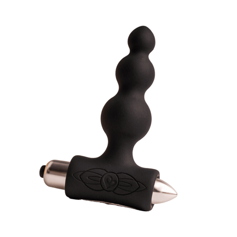 Additional view 3 of Rocks-Off Petite Sensations Bubbles - Vibrating Anal Plug, Black