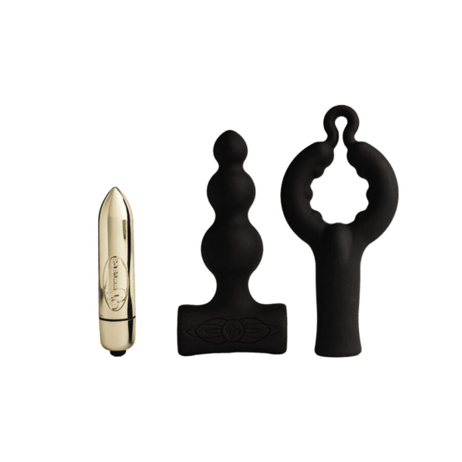 Additional view 2 of Rocks-Off Petite Sensations Bubbles - Vibrating Anal Plug, Black
