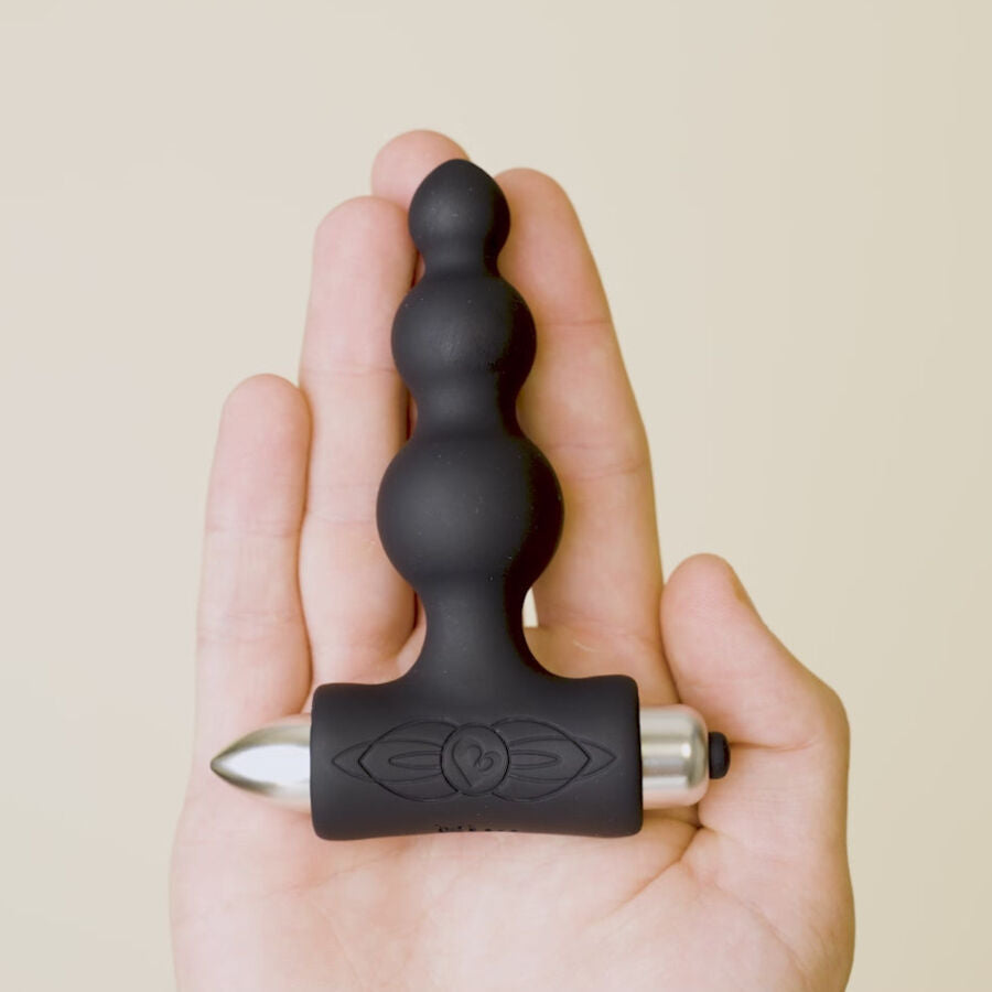 Additional view 4 of Rocks-Off Petite Sensations Bubbles - Vibrating Anal Plug, Black