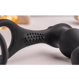 Additional view 6 of Rocks-Off Ro-Zen RRO - Anal Plug & Vibrating Ring, Black
