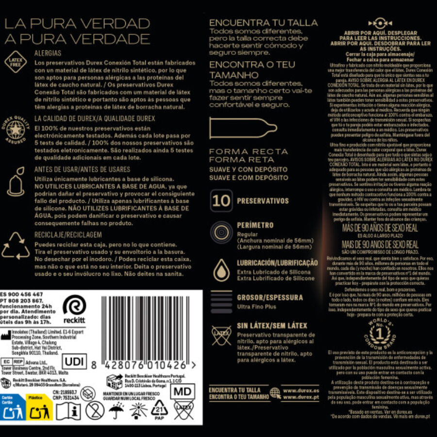 Additional view 2 of Durex Total Connection XL - Latex-Free Condoms, 10 Pack