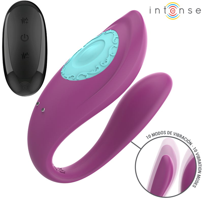 Additional view 3 of Intense Annie - Remote-Control U-Shaped Couples Vibrator, Purple
