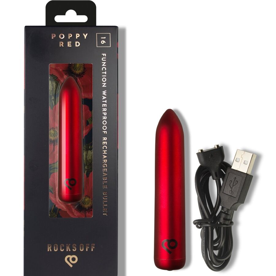 Rocks-Off Rechargeable Bullet - Bullet Vibrator, Poppy Red Main image