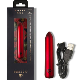 Rocks-Off Rechargeable Bullet - Bullet Vibrator, Poppy Red