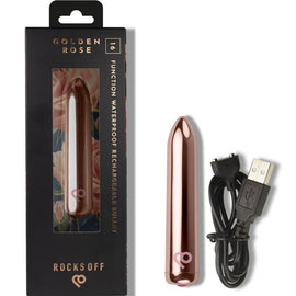 Rocks-Off Rechargeable Bullet - Bullet Vibrator, Golden Rose