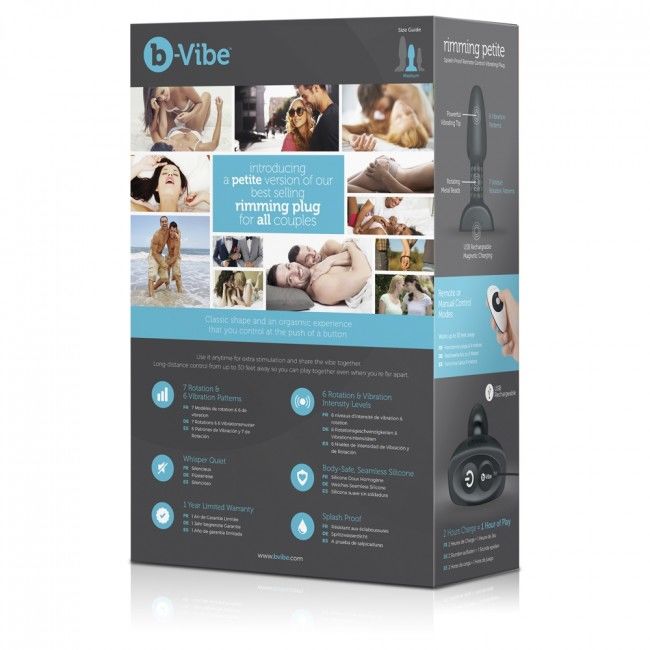 Additional view 3 of B-Vibe Rimming Petite - Remote-Control Anal Plug, Black
