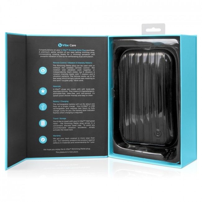 Additional view 2 of B-Vibe Rimming Petite - Remote-Control Anal Plug, Black