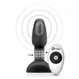 Additional view 6 of B-Vibe Rimming Petite - Remote-Control Anal Plug, Black