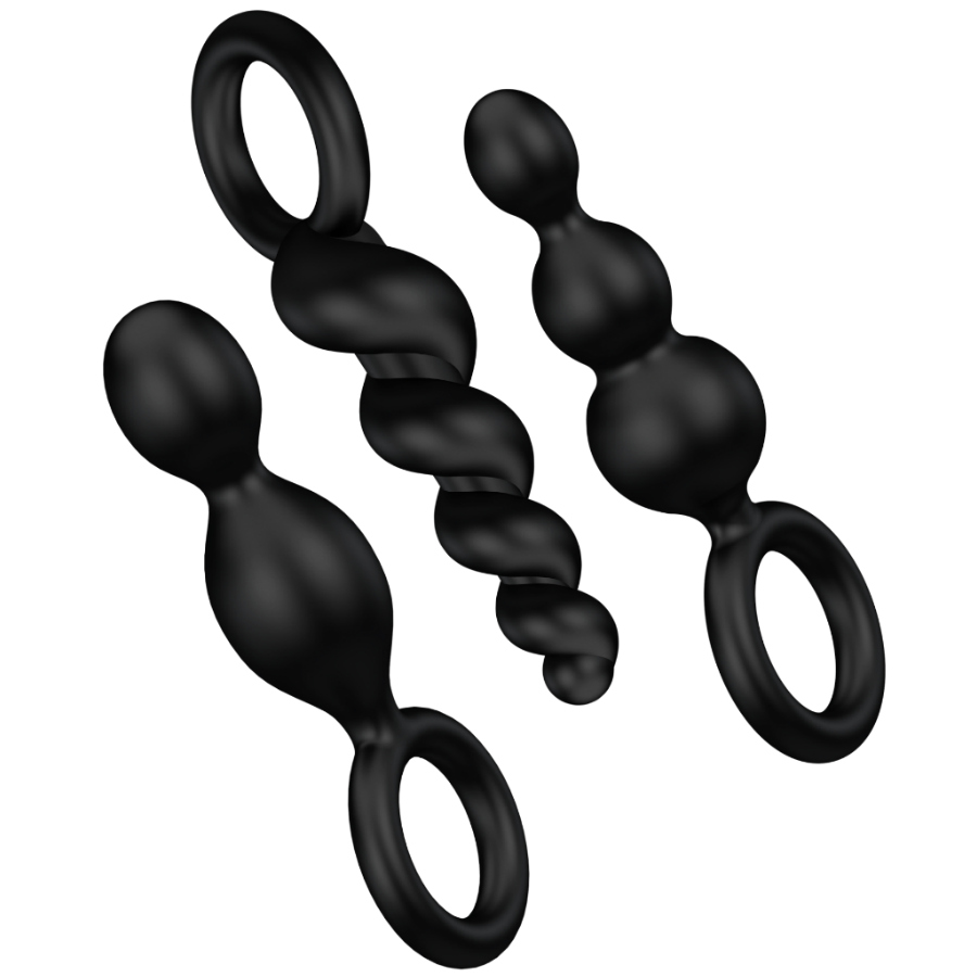 Additional view 2 of Satisfyer Anal Plugs Set - 3 Pieces, Black