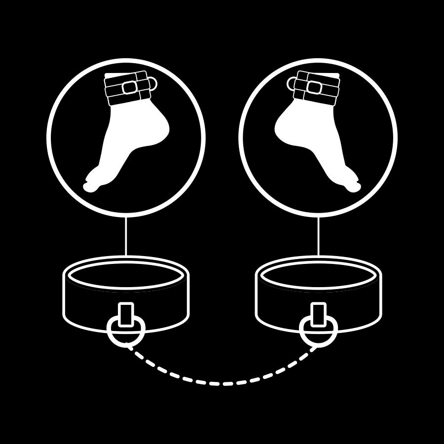 Additional view 9 of Fetish Submissive - Vegan Leather Ankle Cuffs