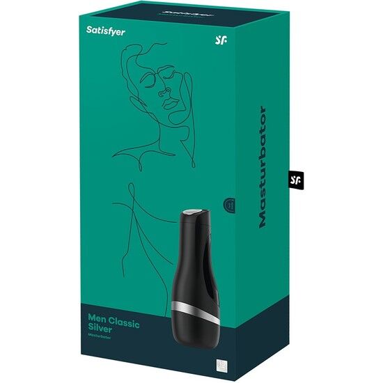 Satisfyer Men Classic - Male Masturbator, Black/Silver