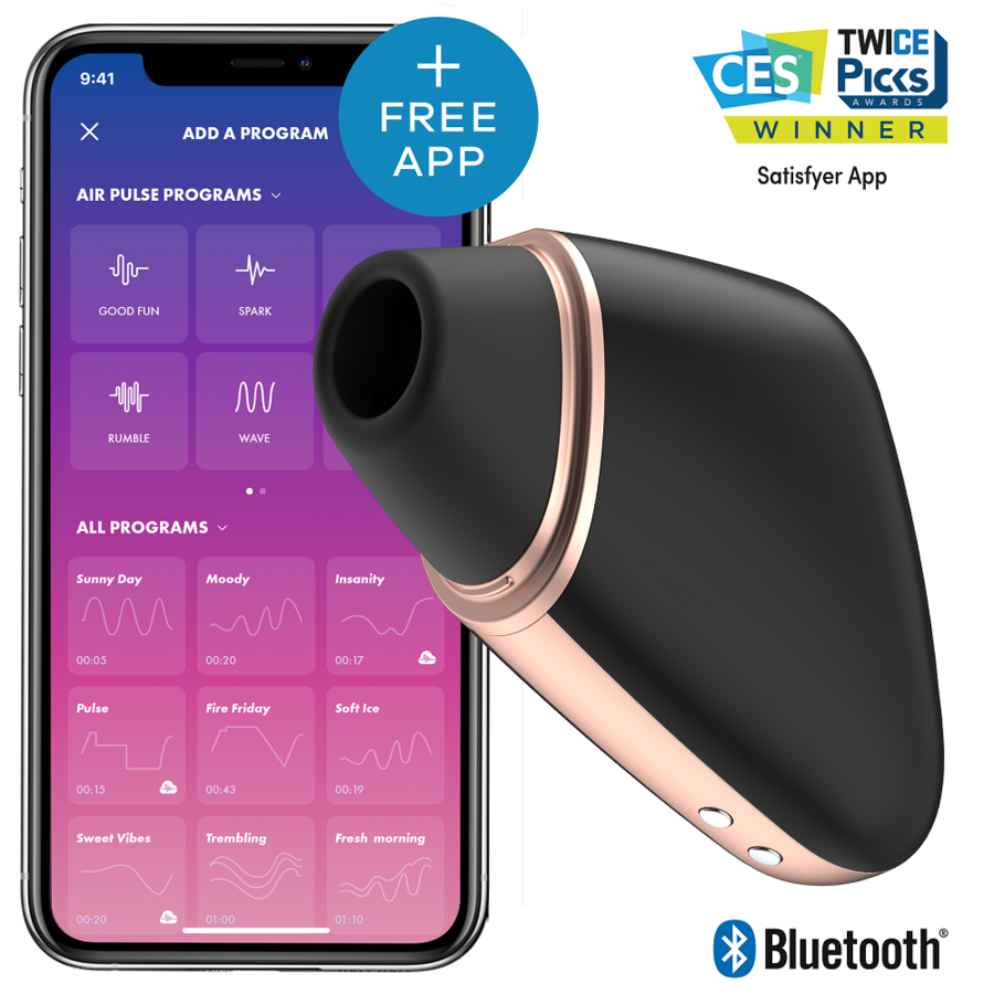 Additional view 2 of Satisfyer Love Triangle - Air-Pulse Clitoral Stimulator, Black