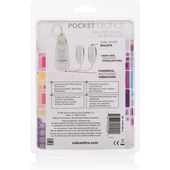 CalExotics Pocket Exotics - Vibrating Bullet Duo, Silver Secondary image