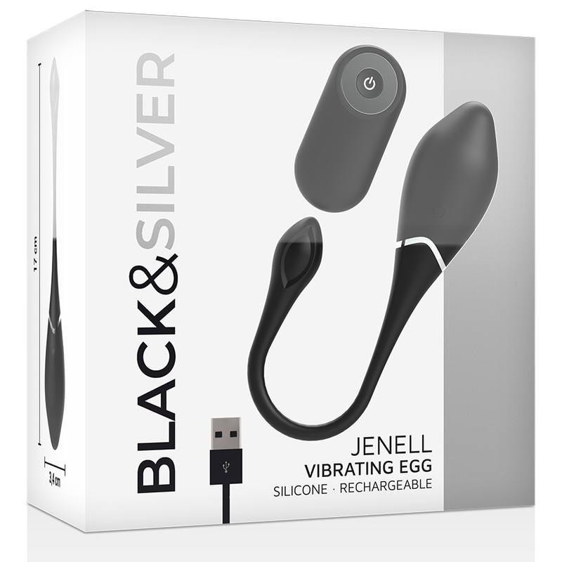 Black&Silver Jenell - Rechargeable Vibrating Egg, Black Main image