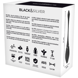 Additional view 3 of Black&Silver Jenell - Rechargeable Vibrating Egg, Black