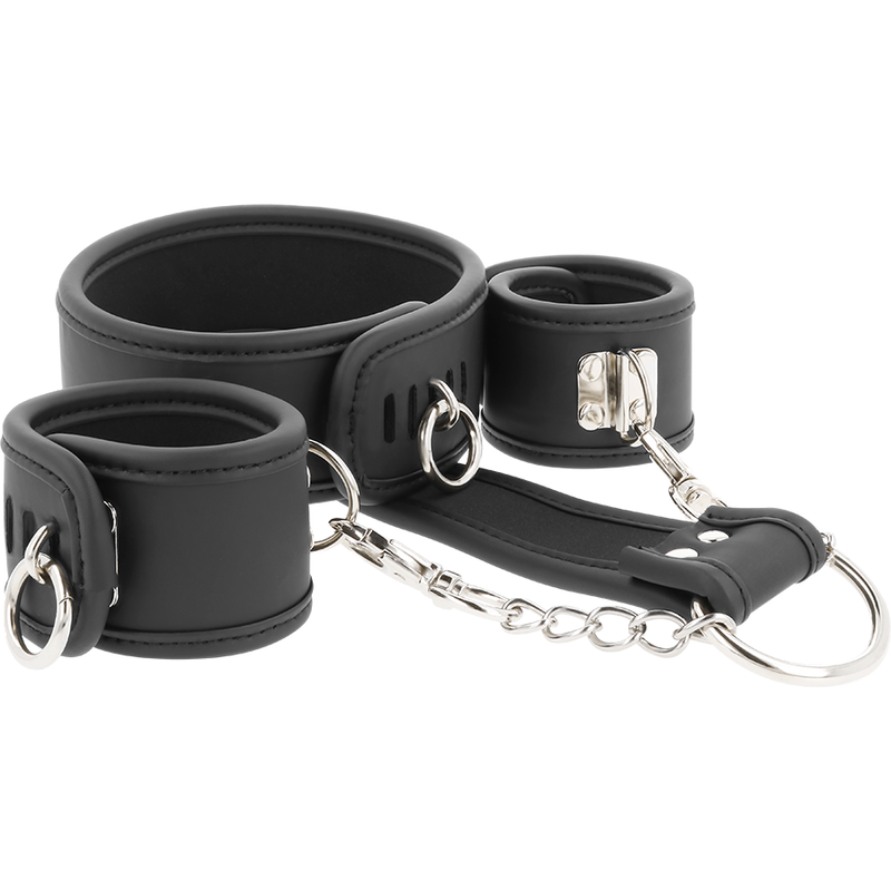 Additional view 6 of Fetish Submissive - Collar & Wrist Cuffs Set