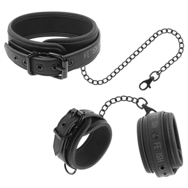 Additional view 3 of Fetish Submissive - Vegan Leather Collar & Cuffs Set