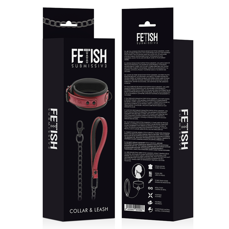 Fetish Submissive Dark Room - Collar & Cuffs Chain Set